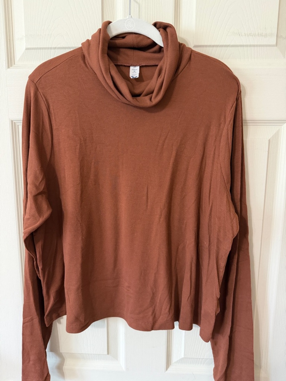 Old Navy Ultralite Ribbed mock Neck Long Sleeve Top - Rust